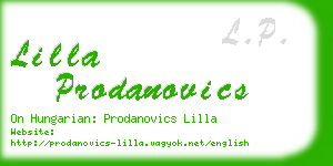lilla prodanovics business card